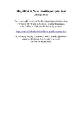Magnificat peregrini toni