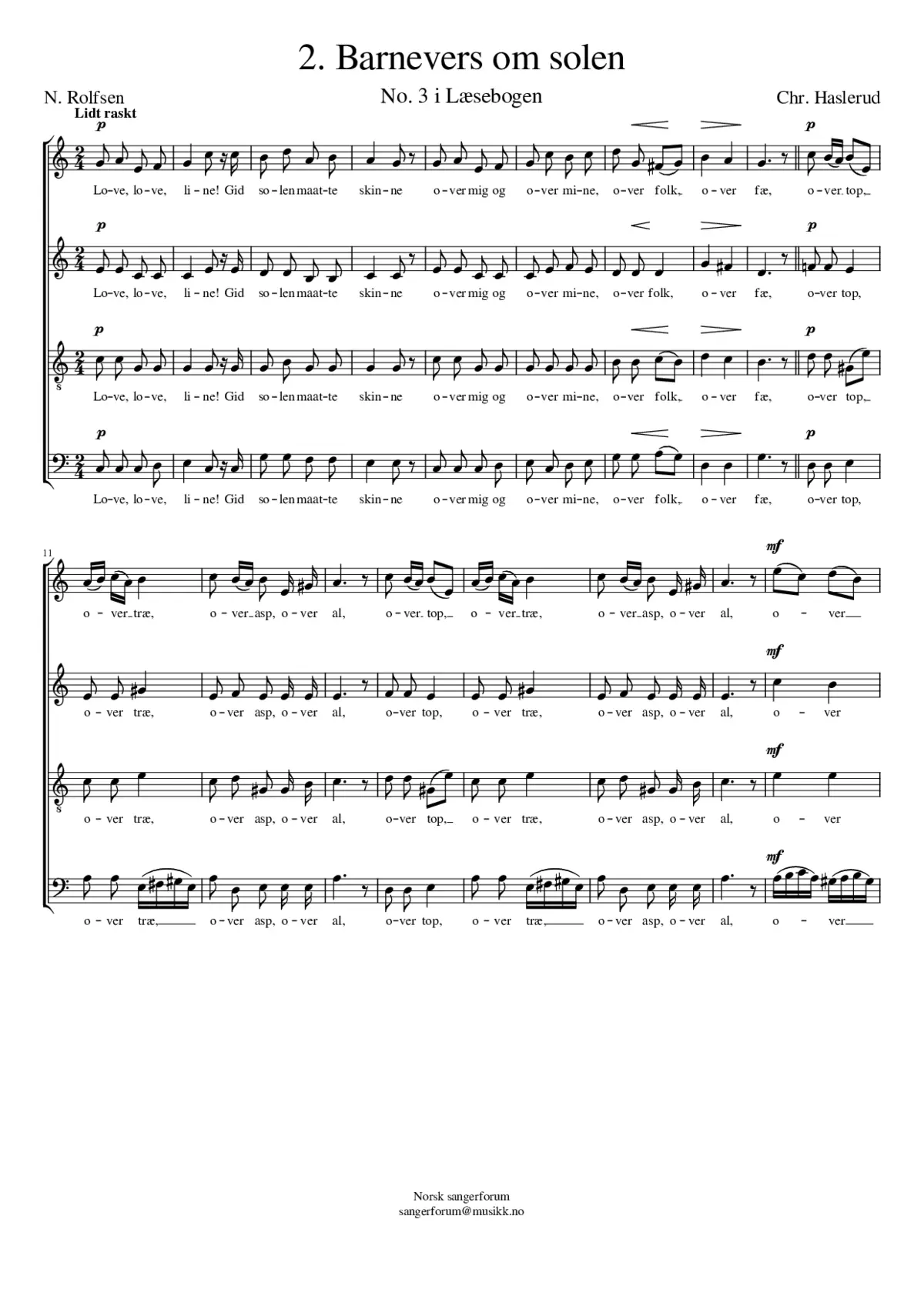 Barnevers om solen - Page 1