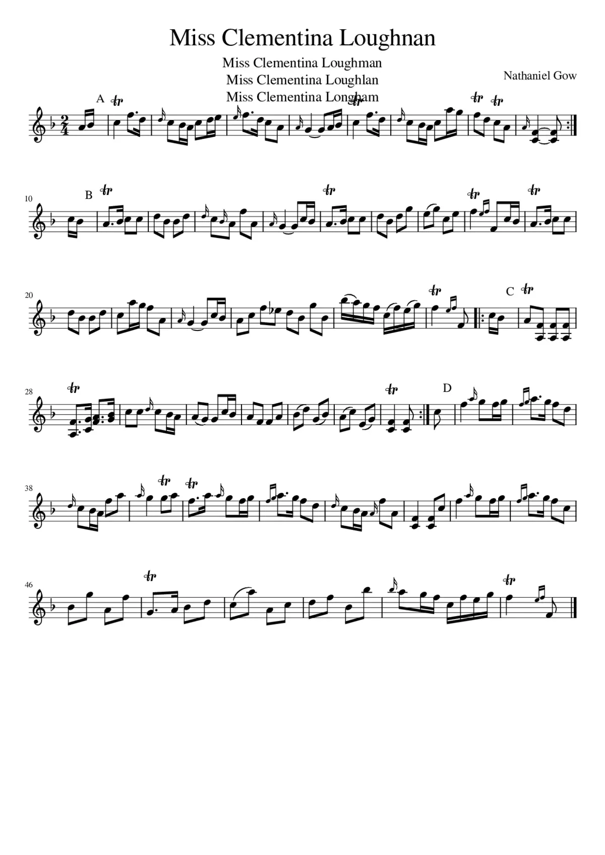 Miss Clementina Loughnan - Page 1