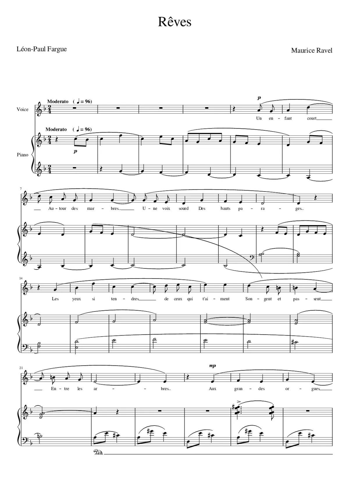 Rêves Maurice Ravel - Page 1