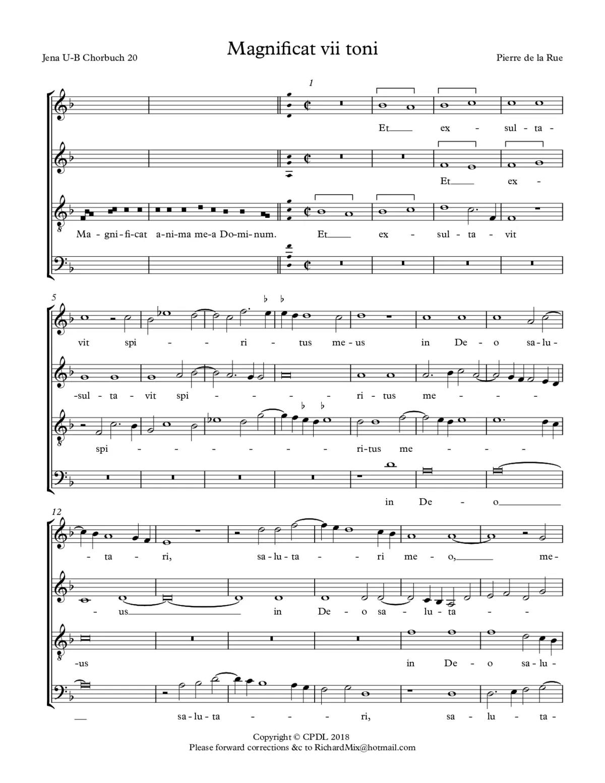 Magnificat vii toni - Page 1