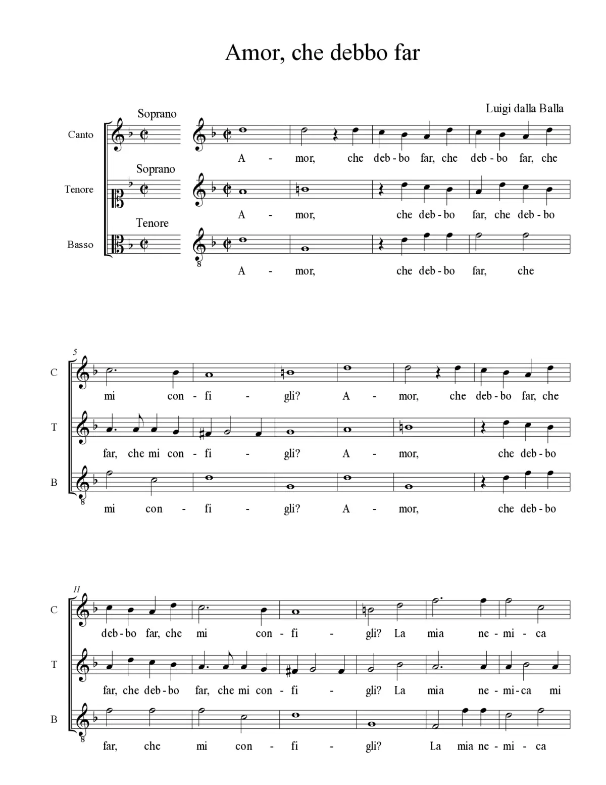 Amor, che debbo far - Page 1