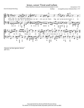 Jesus, unser Trost und Leben, BWV 475