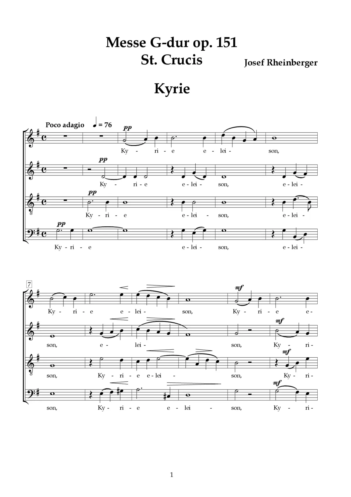 Missa in G, op. 151 St. Crucis - Page 1