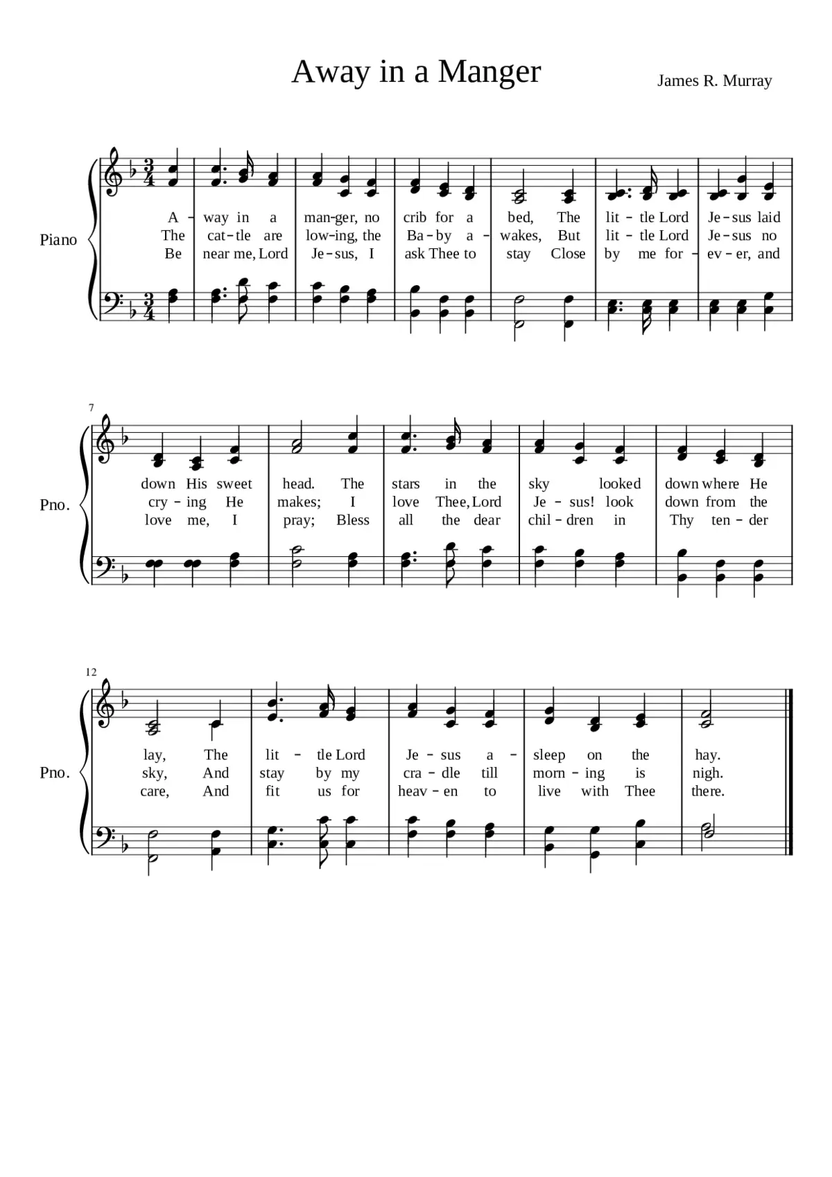 Away in a Manger - Page 1