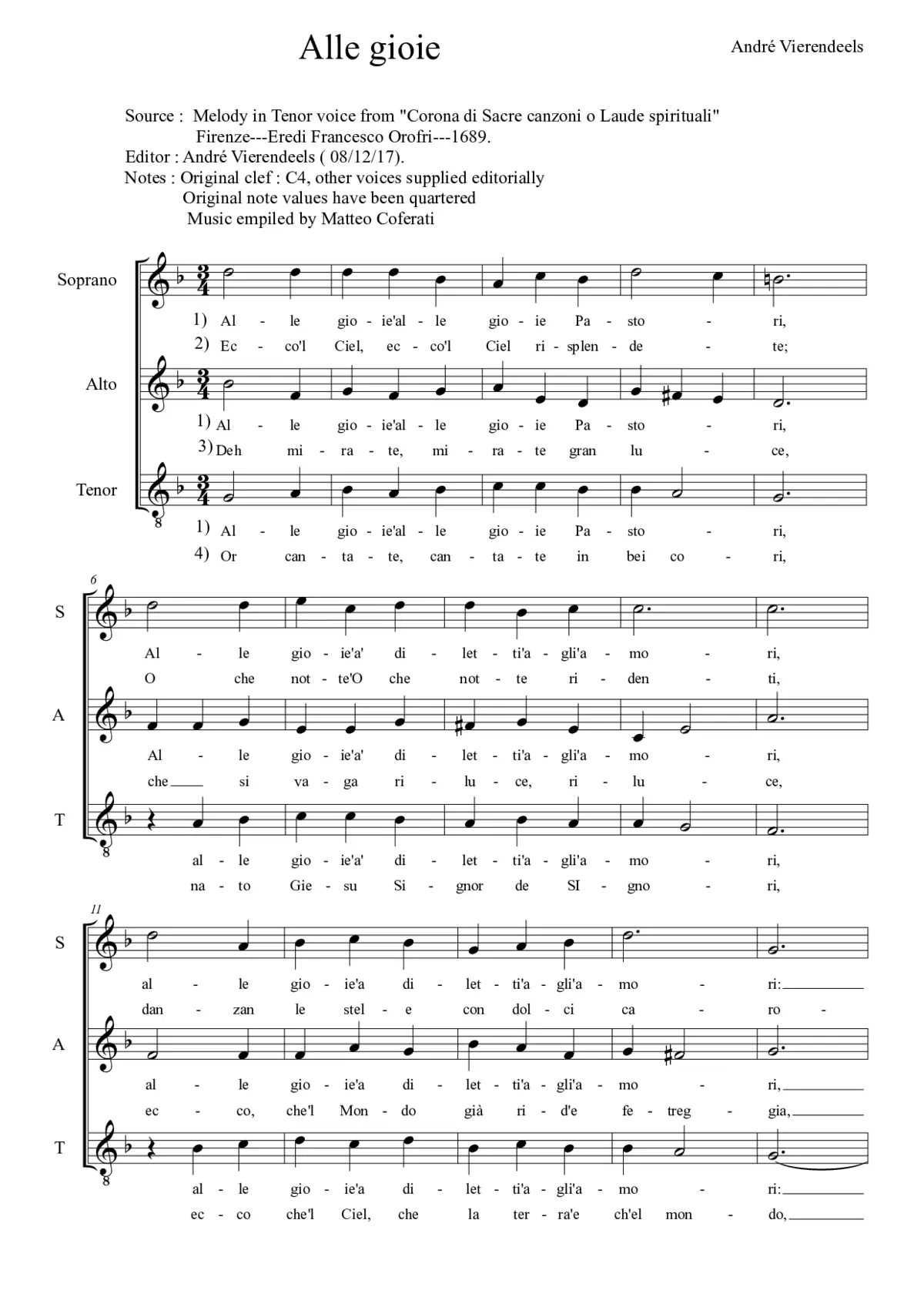 Alle gioie - Page 1