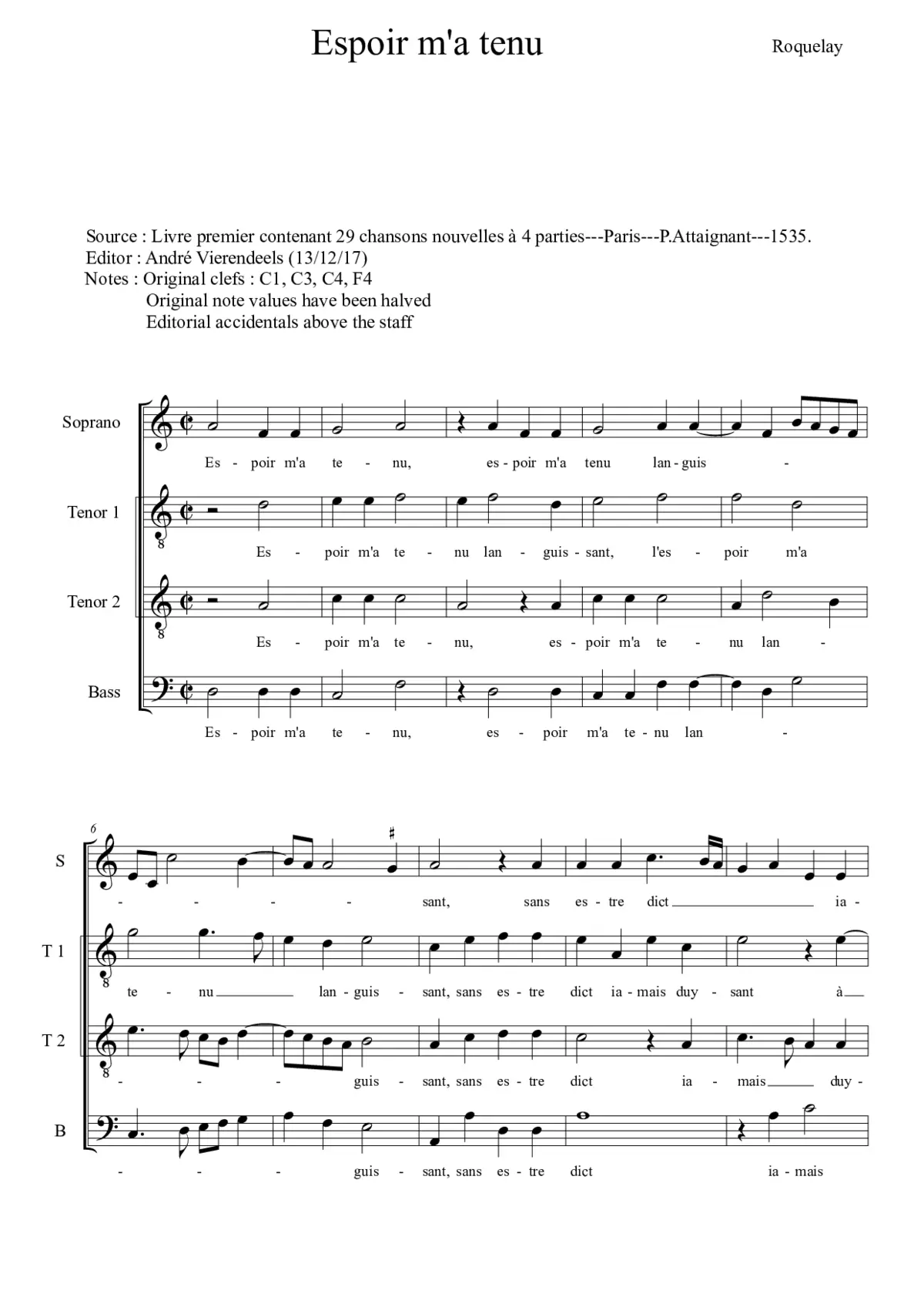 Espoir m'a tenu languissant - Page 1