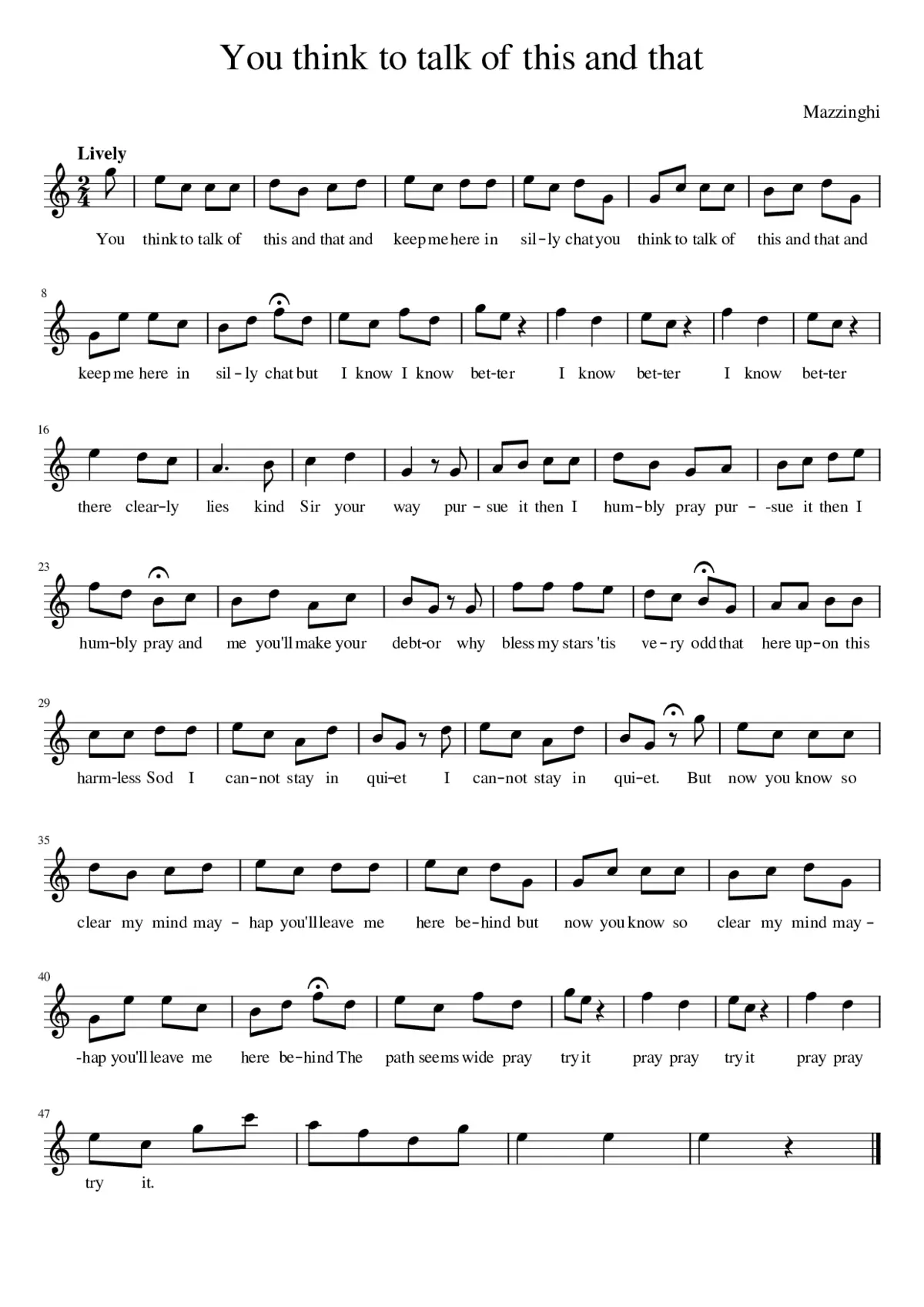 You think to talk of this and that - Page 1