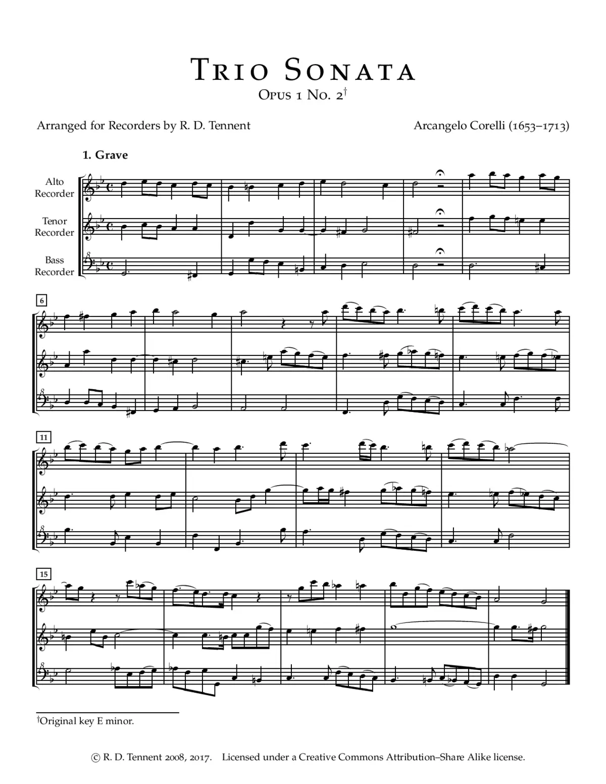 Trio Sonata in E minor - Page 1
