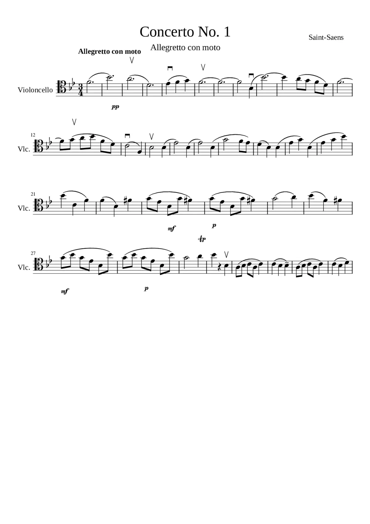 Concerto No. 1 - Allegretto con moto - Page 1