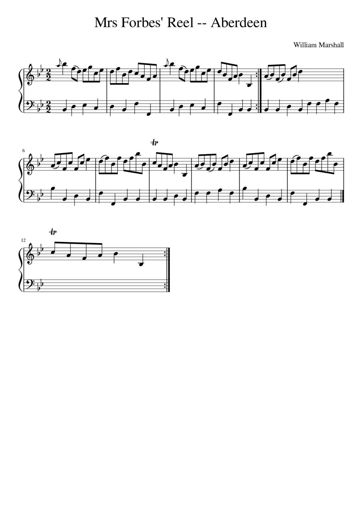 Mrs Forbes' Reel -- Aberdeen - Page 1