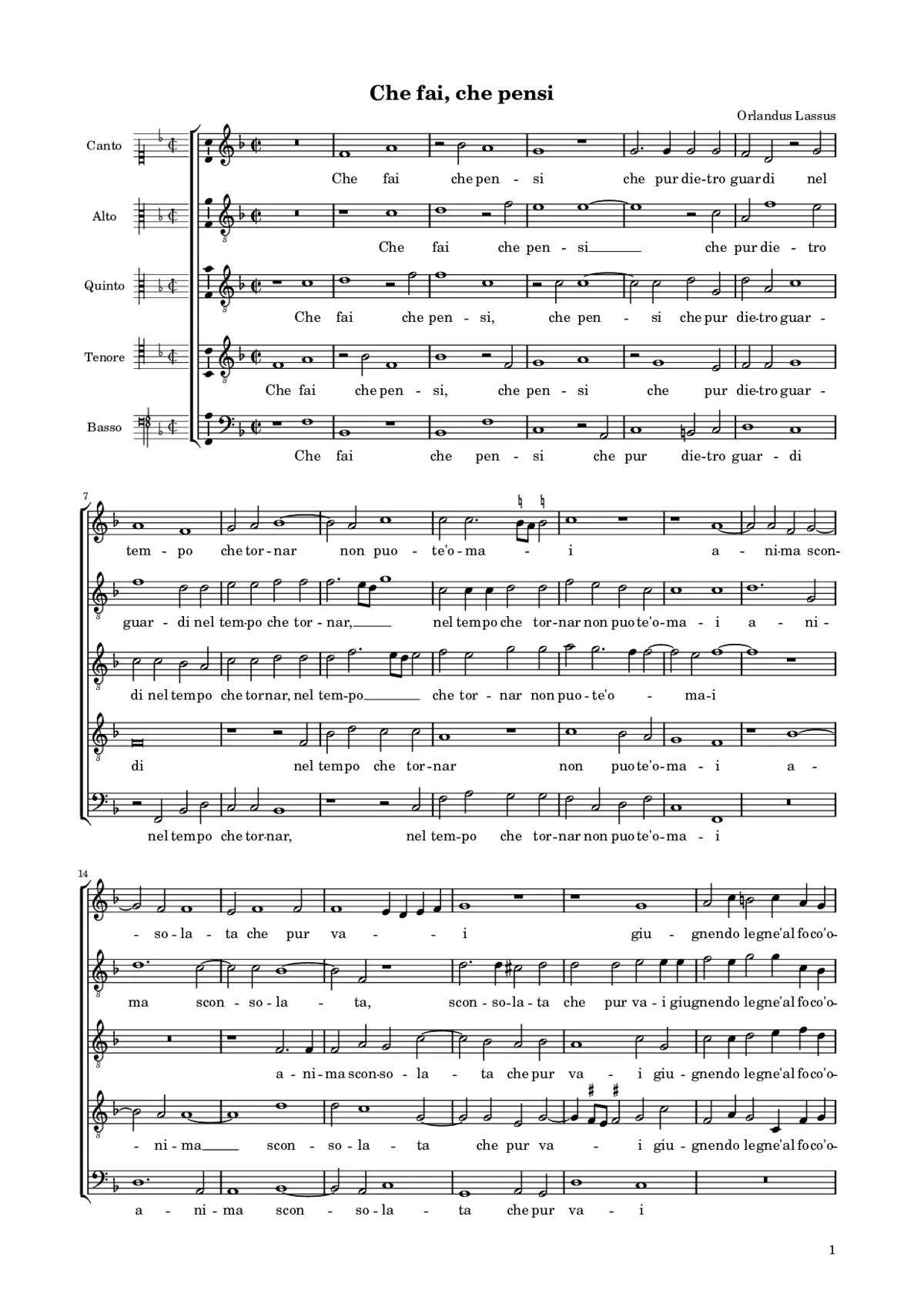 Che fai? che pensi? che pur dietro guardi - Page 1