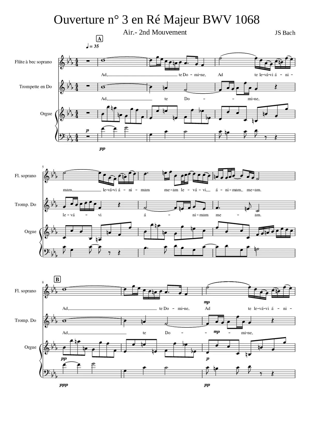 Orchestral Suite No.3 in D major BWV 1068 - Page 1