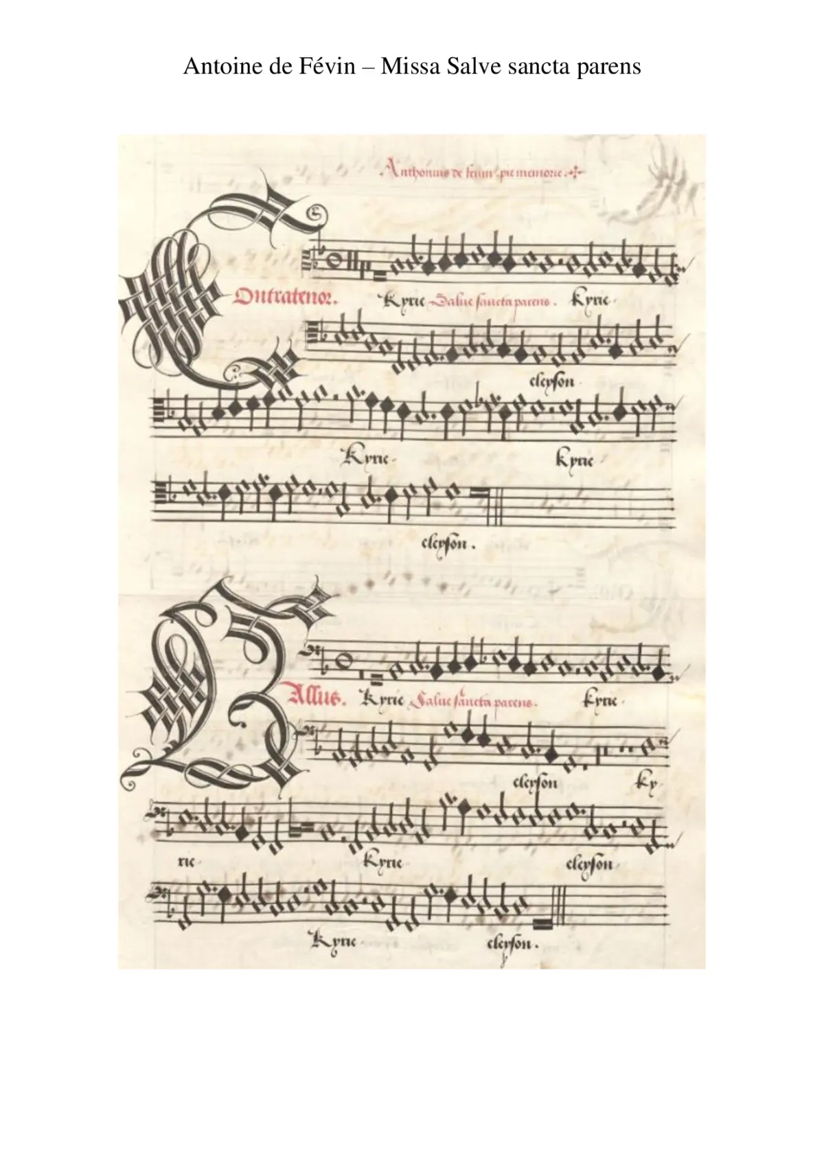 Missa Salve sancta parens - Page 1