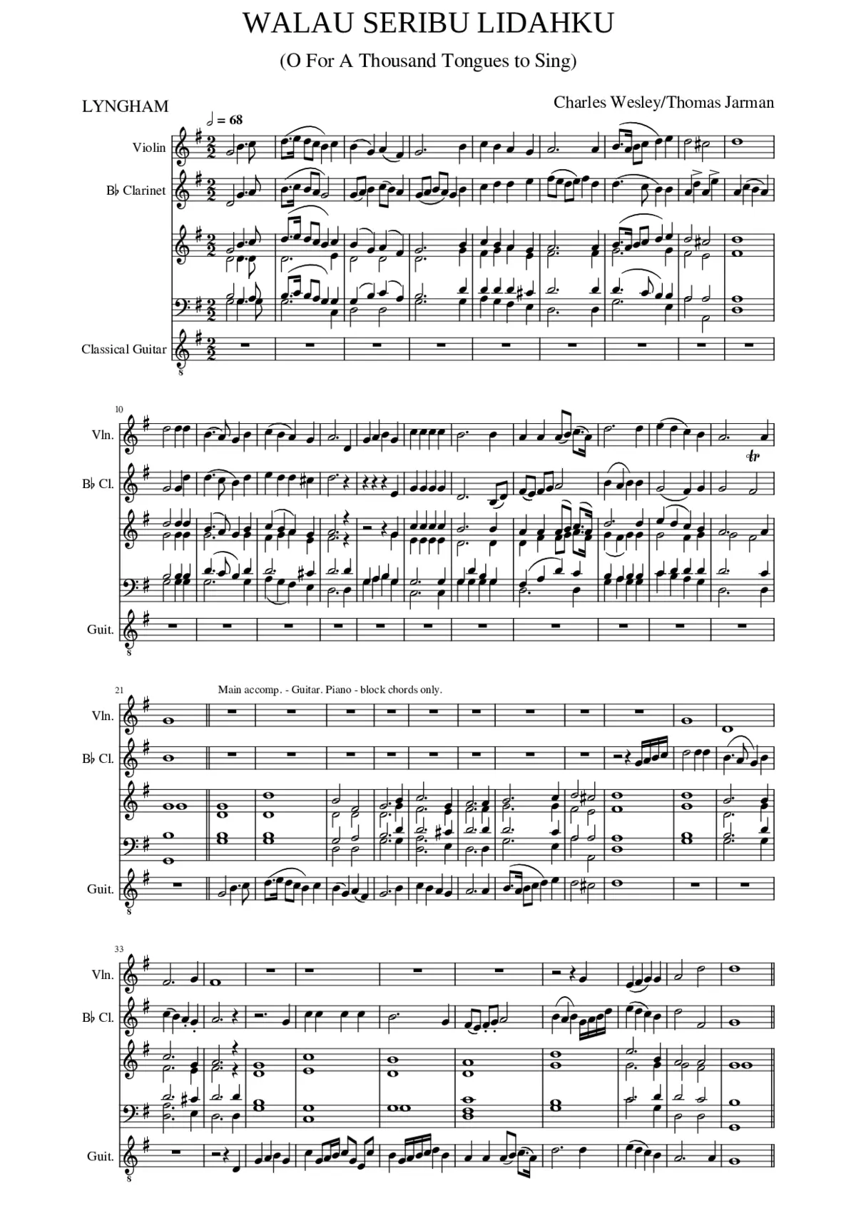 O for a thousand tongues to sing - Page 1