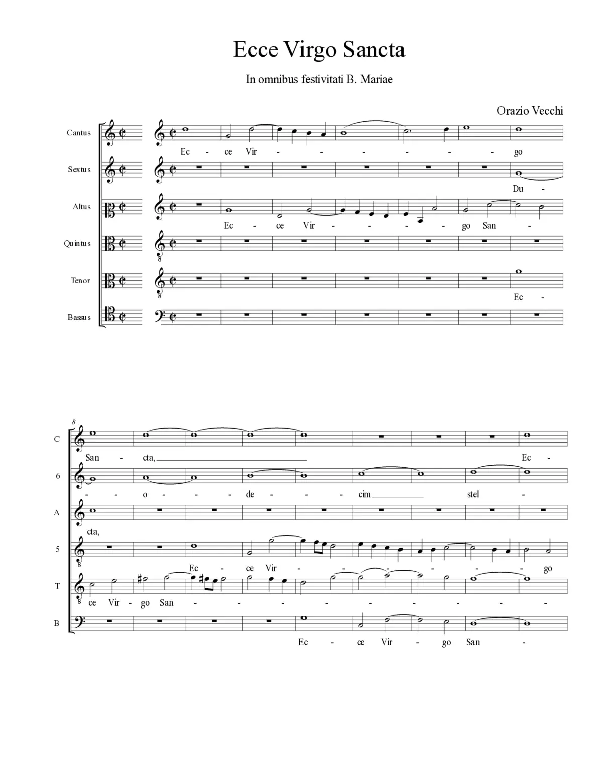 Ecce Virgo Sancta - Page 1