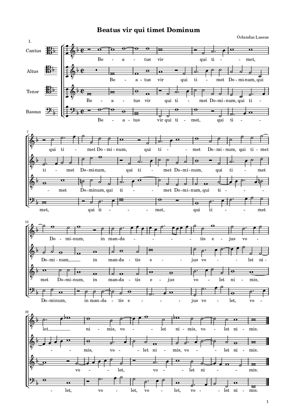 Beatus vir qui timet Dominum - Page 1