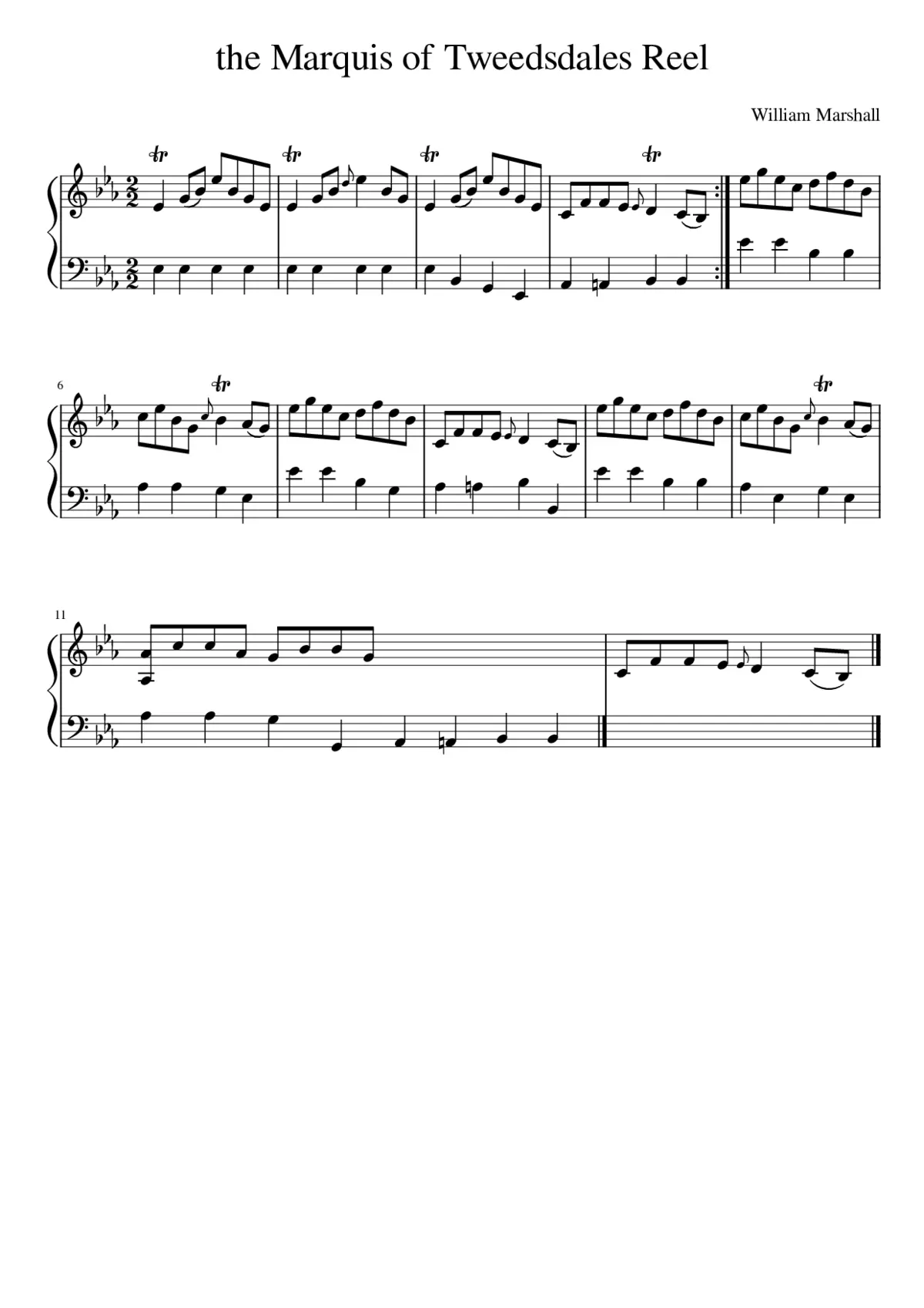 the Marquis of Tweedsdales Reel - Page 1