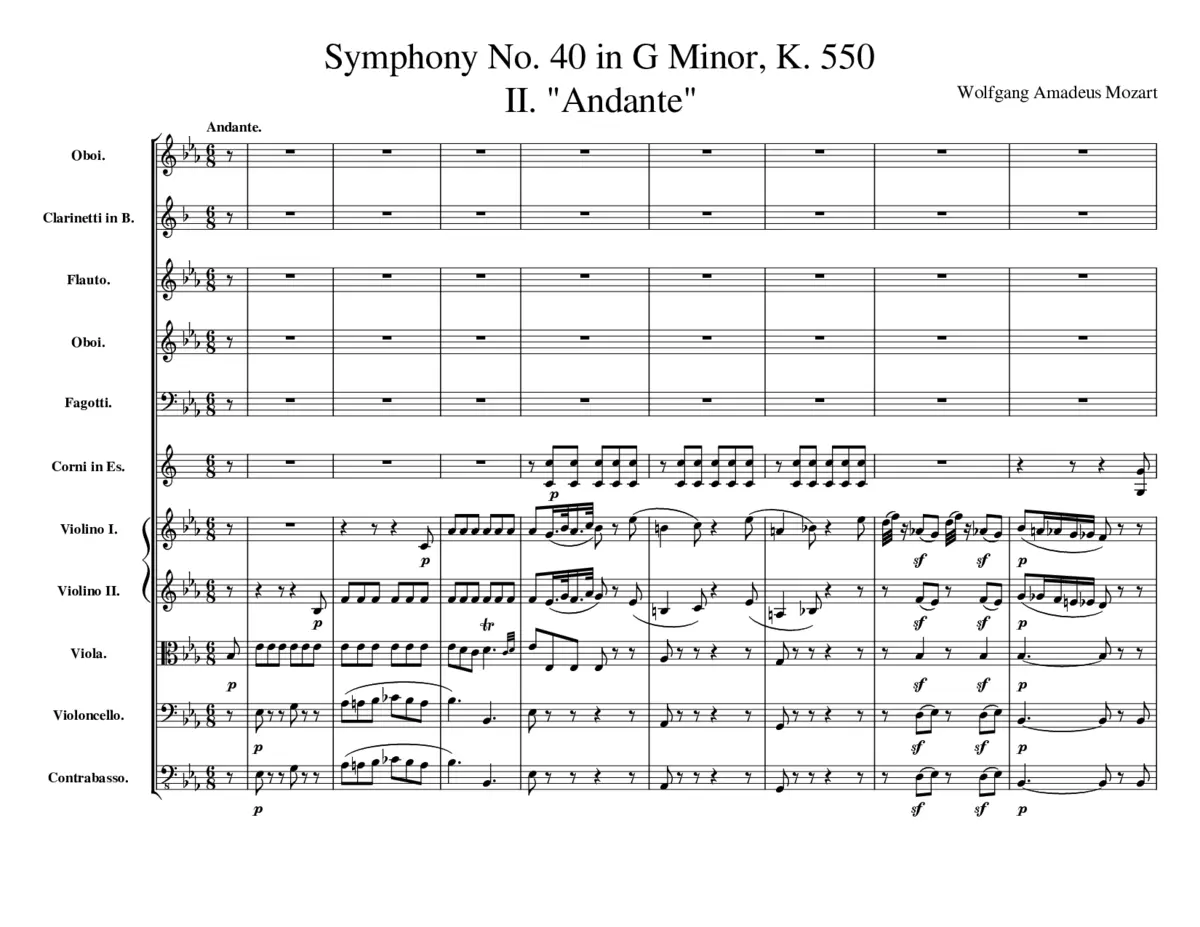Symphony No.40 in G minor K.550 - Page 1