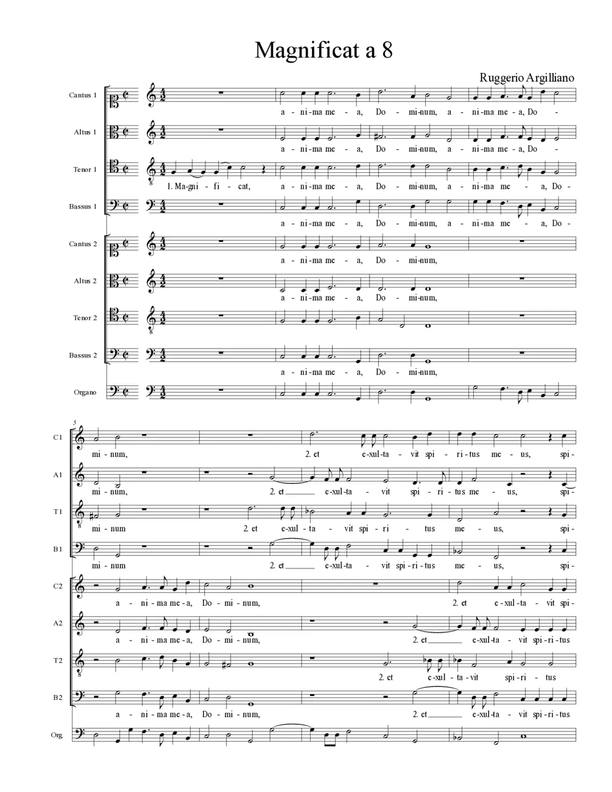 Magnificat a 8 - Page 1