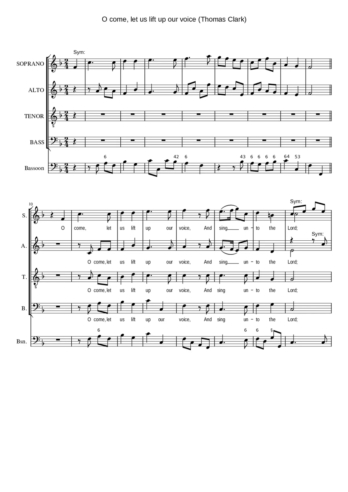 O come let us lift up our voice - Page 1