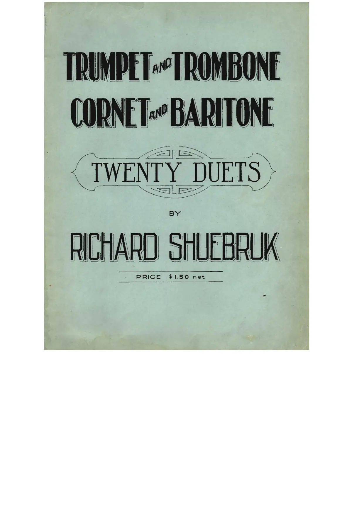 Twenty duets [for] trumpet and trombone, cornet and baritone - Page 1