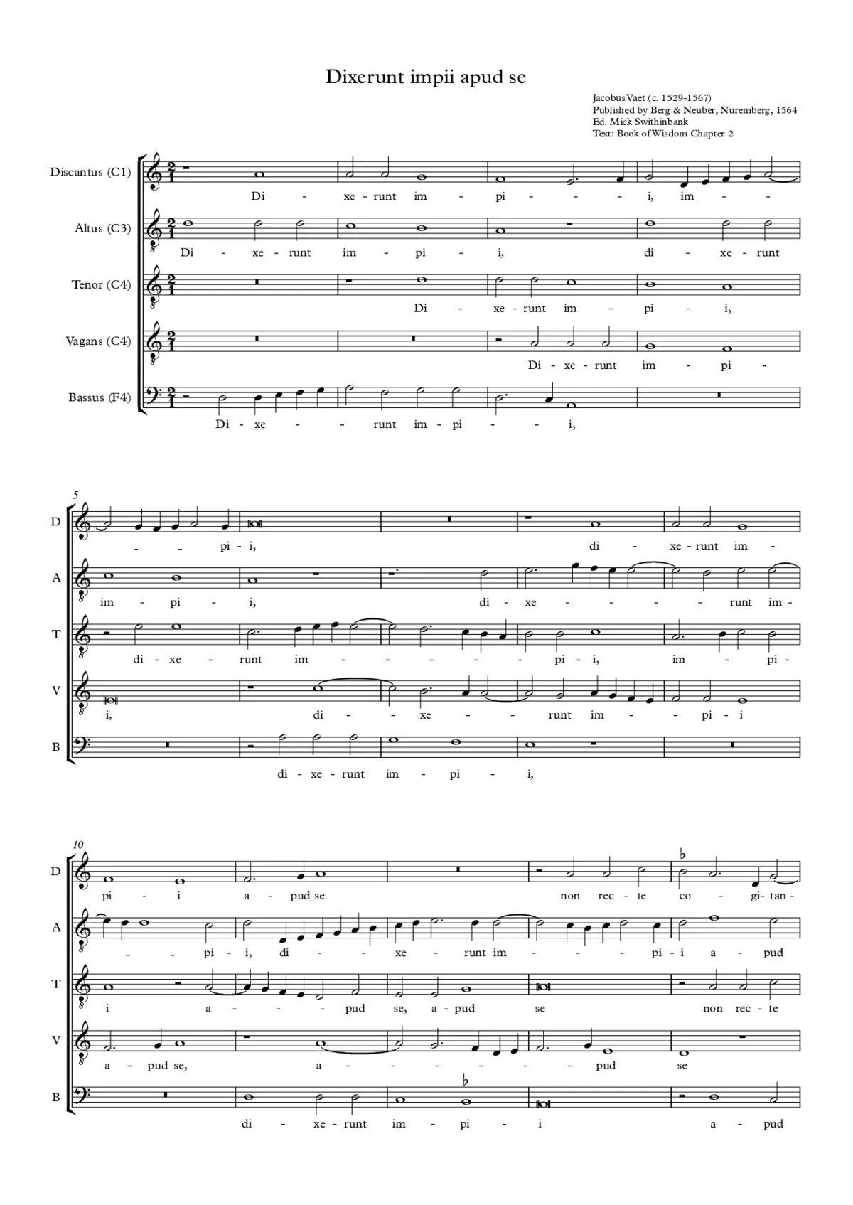 Dixerunt impii apud se - Page 1