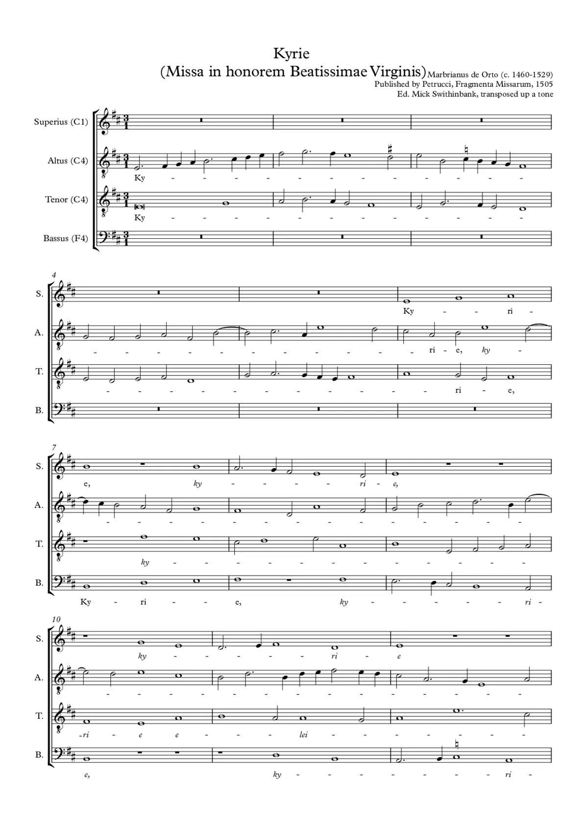 Kyrie (Missa in honorem Beatissimae Virginis) - Page 1