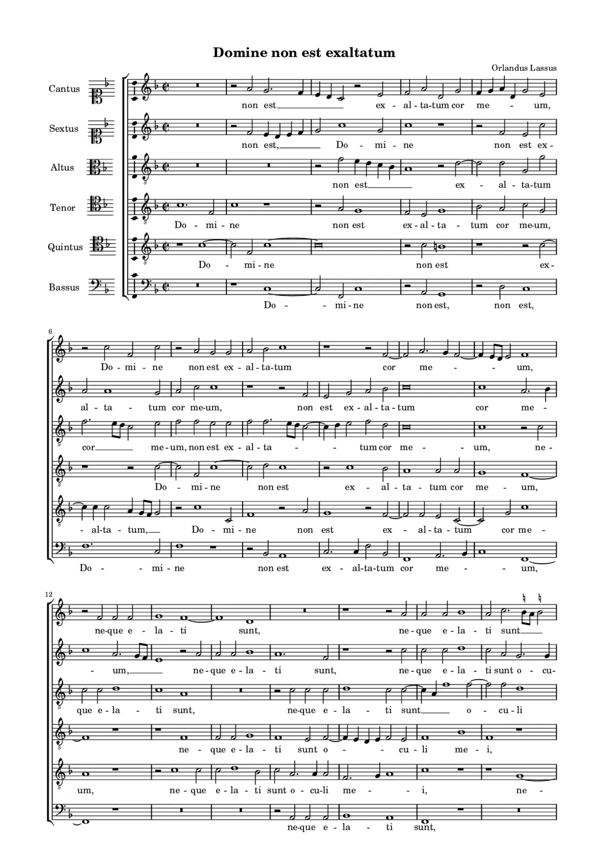 Domine non est exaltatum a6 - Page 1