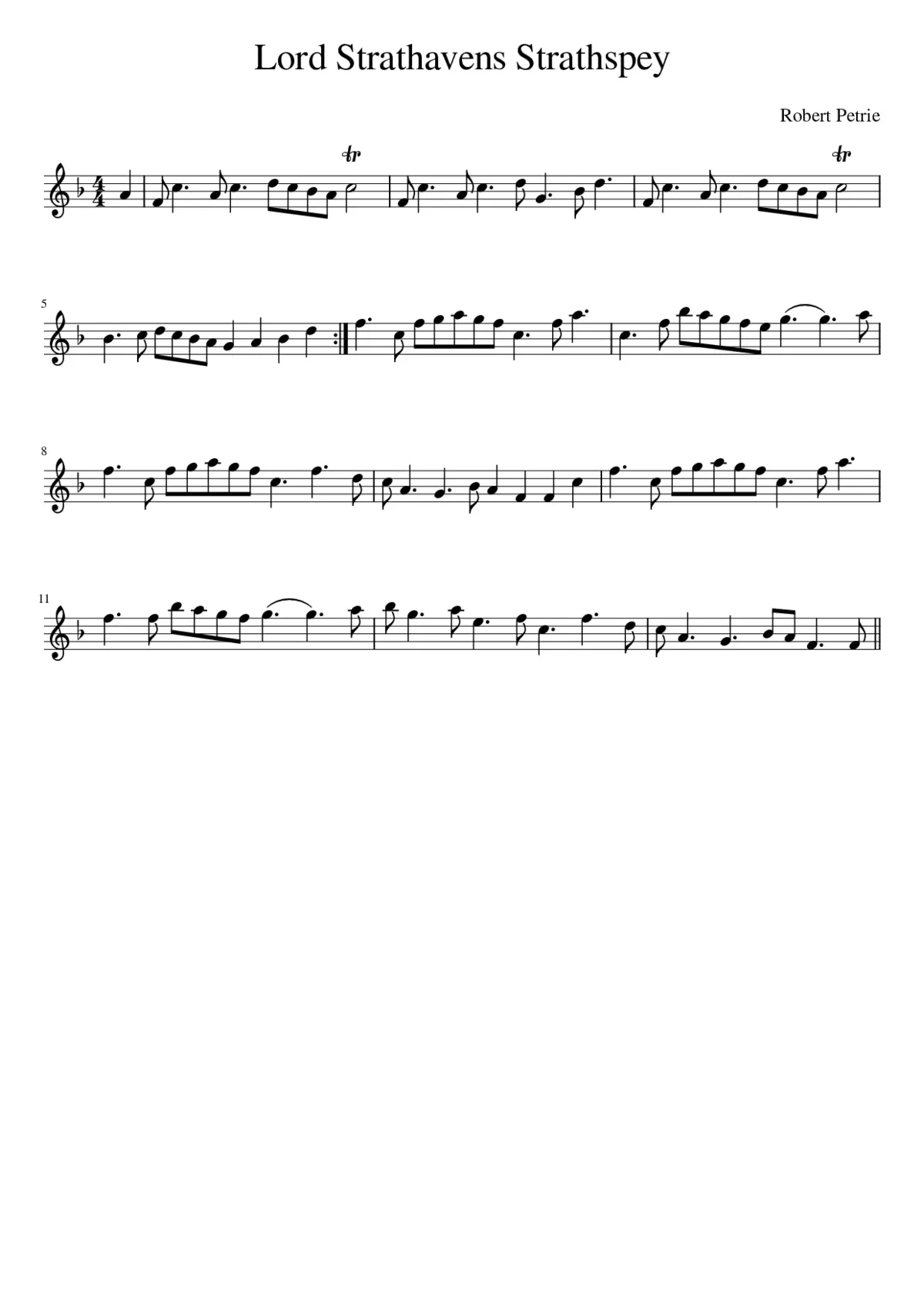 Lord Strathavens Strathspey - Page 1