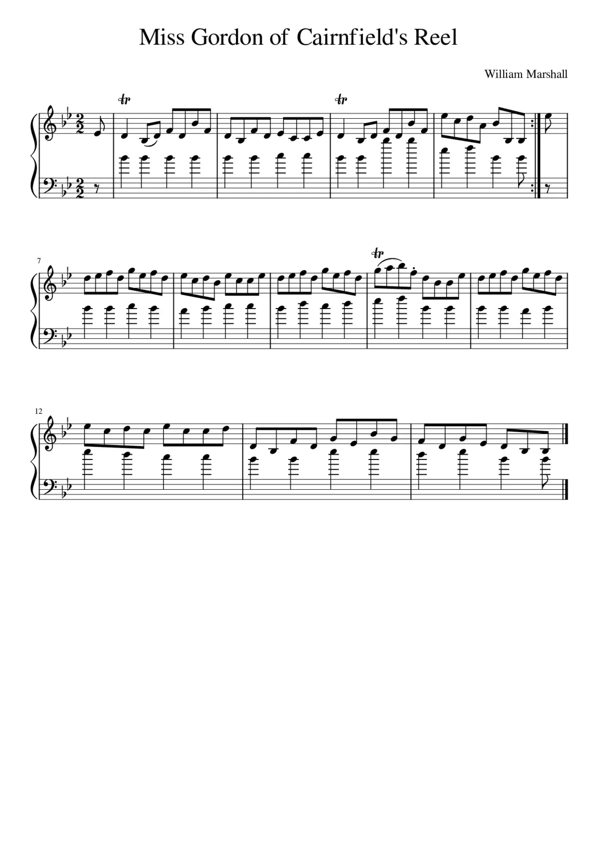 Miss Gordon of Cairnfield's Reel - Page 1