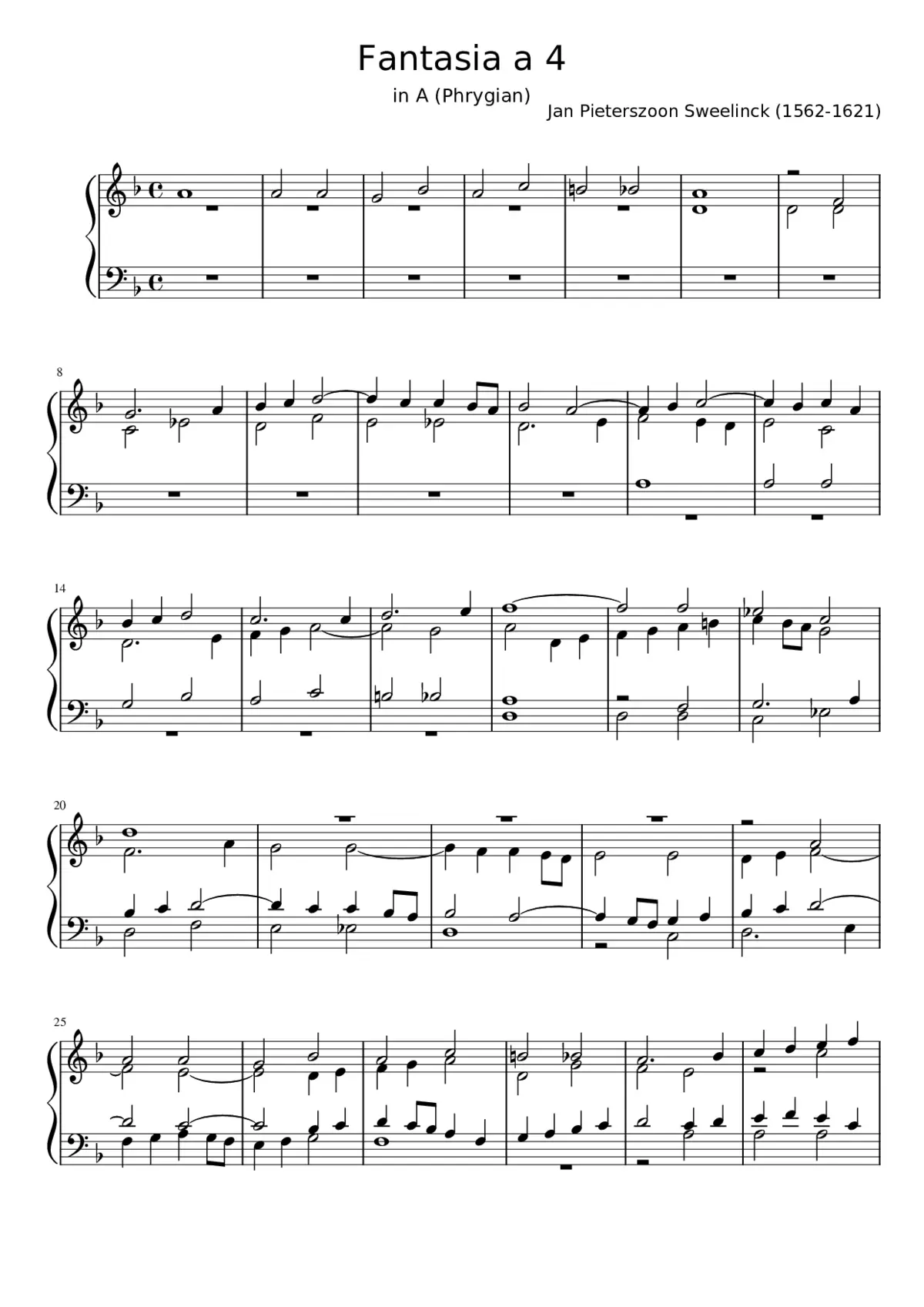 Fantasia in A (Phrygian) - Page 1