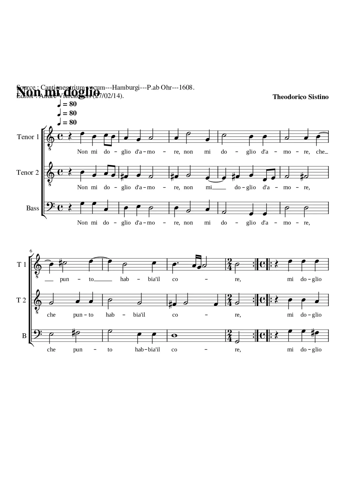Non mi doglio - Page 1