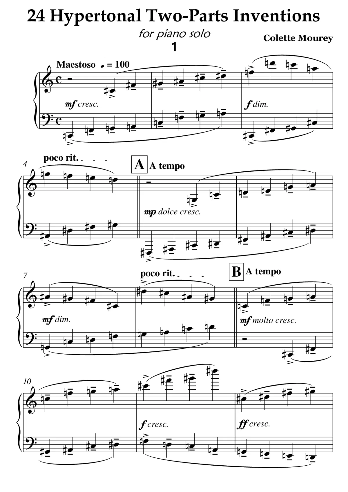 24 Hypertonal Two-Parts Inventions - Page 1