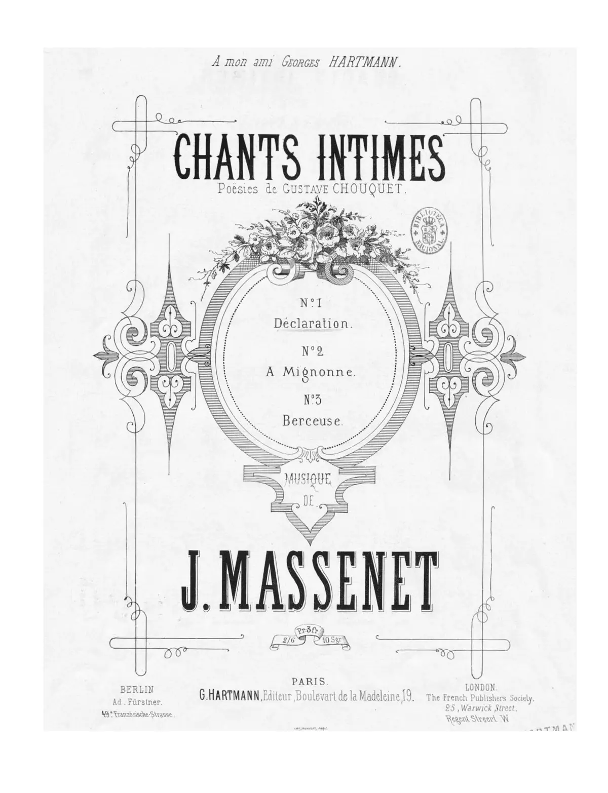3 Chants intimes - Page 1