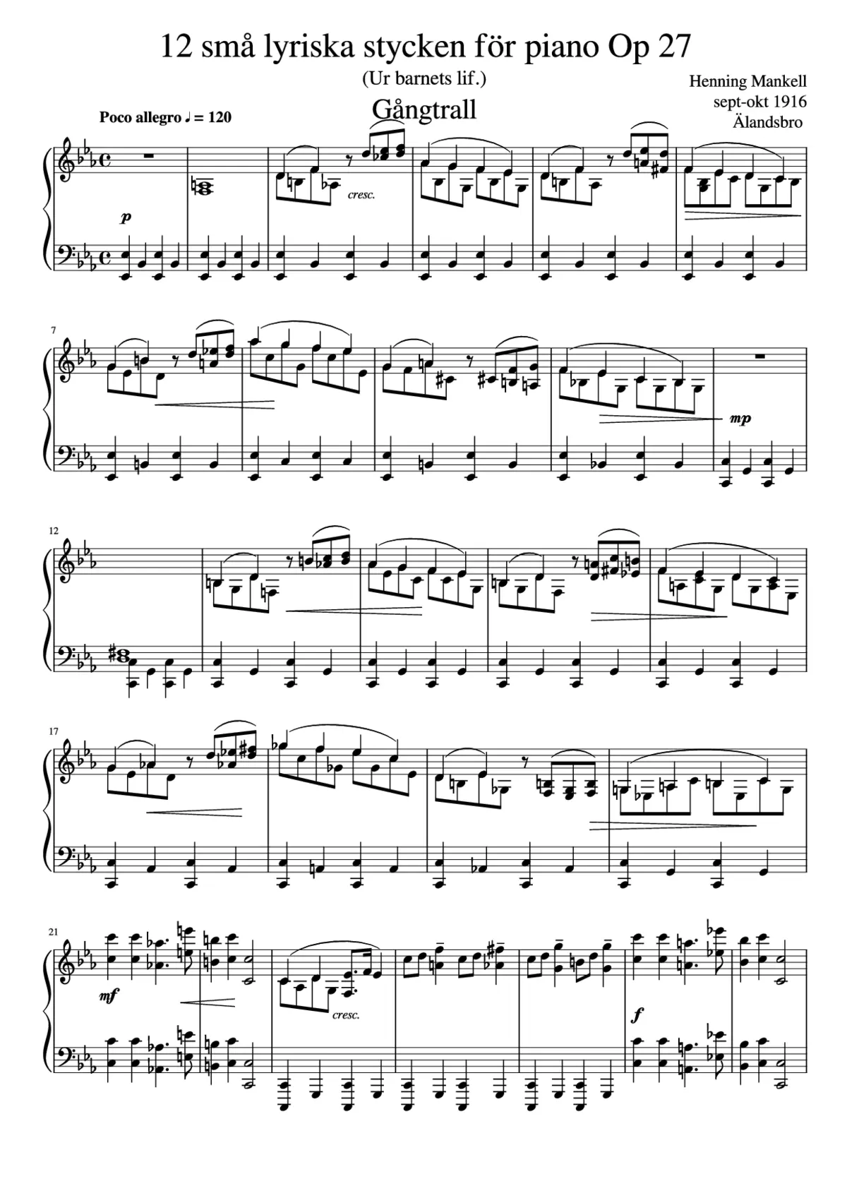 12 Small Lyric Pieces - Page 1