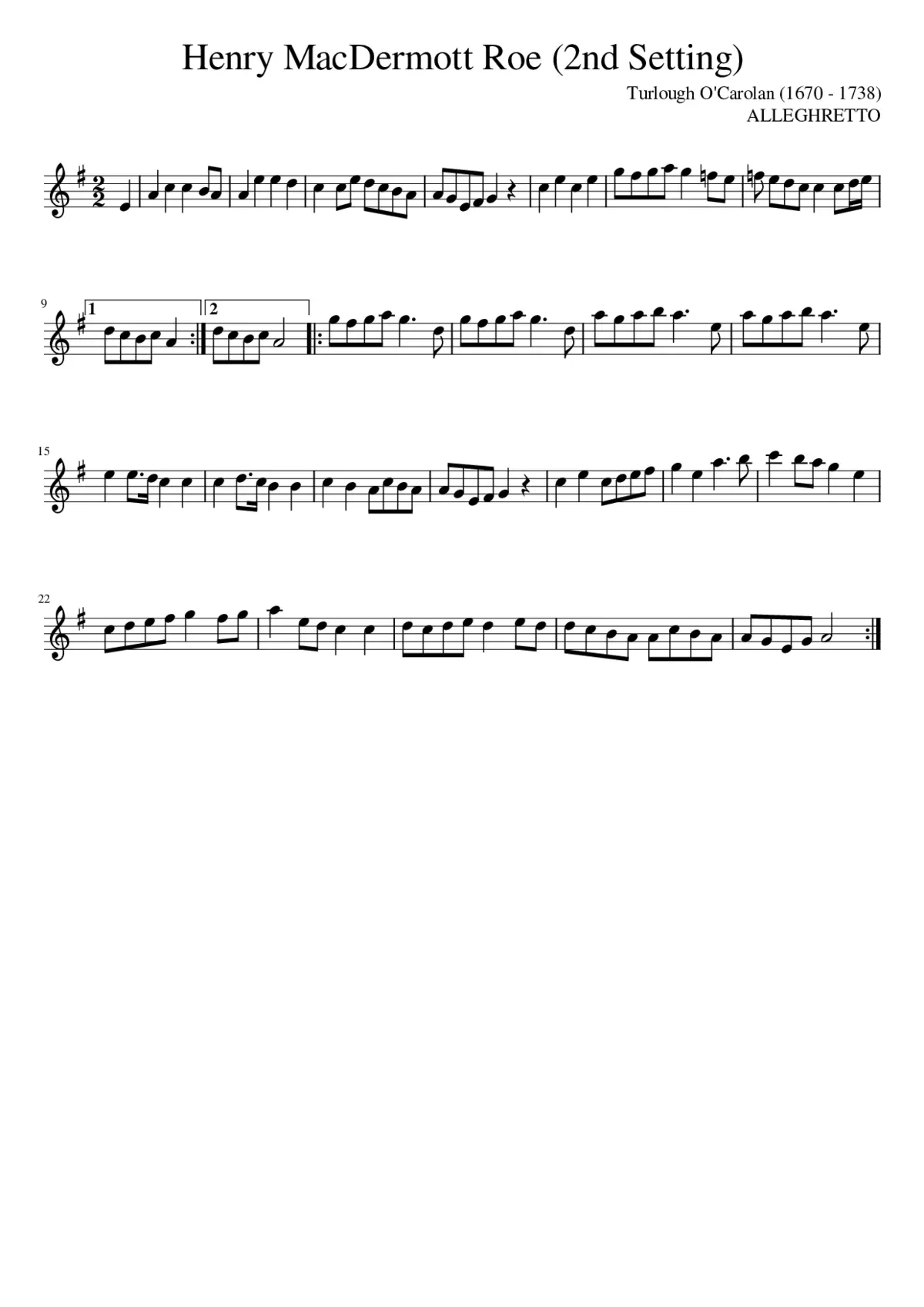 Henry MacDermott Roe (2nd Setting) - Page 1