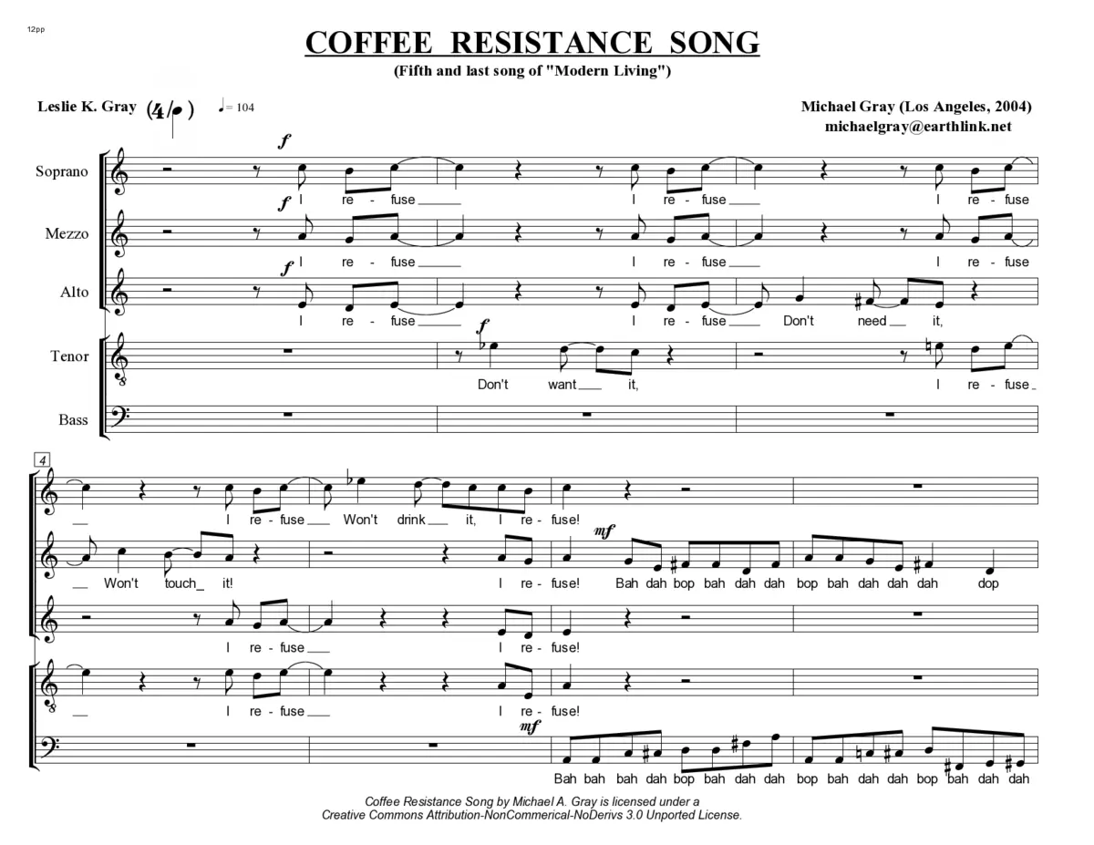 Coffee Resistance Song - Page 1