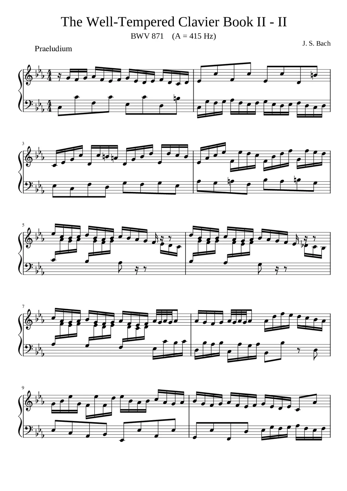 Prelude and Fugue in C minor BWV 871 - Page 1