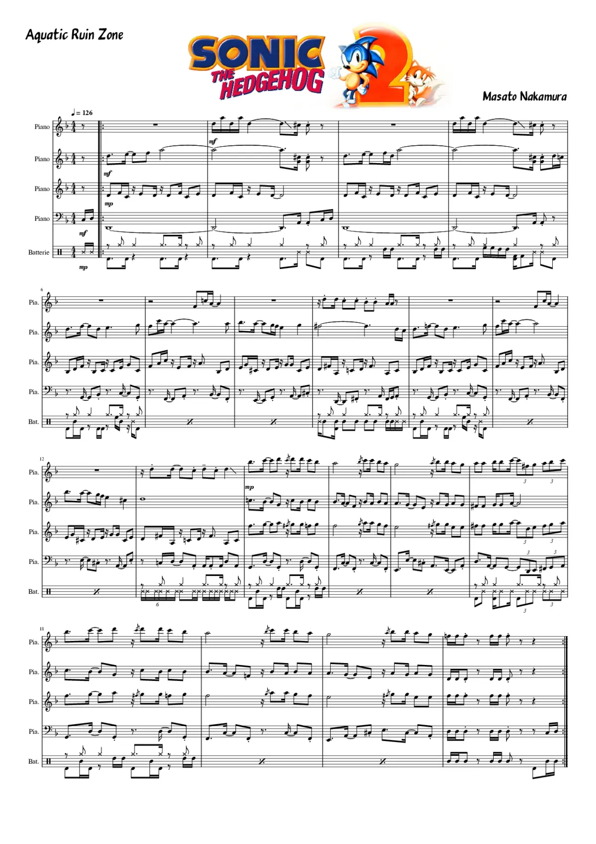 sonic the hedgehog 2 - aquatic ruin zone - Page 1