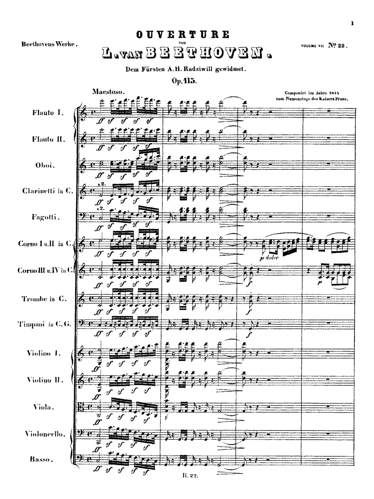 Overtüre zur Namensfeier - Page 1