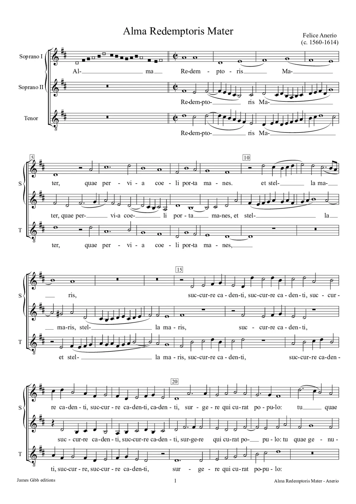 Alma Redemptoris Mater a 3 - Page 1