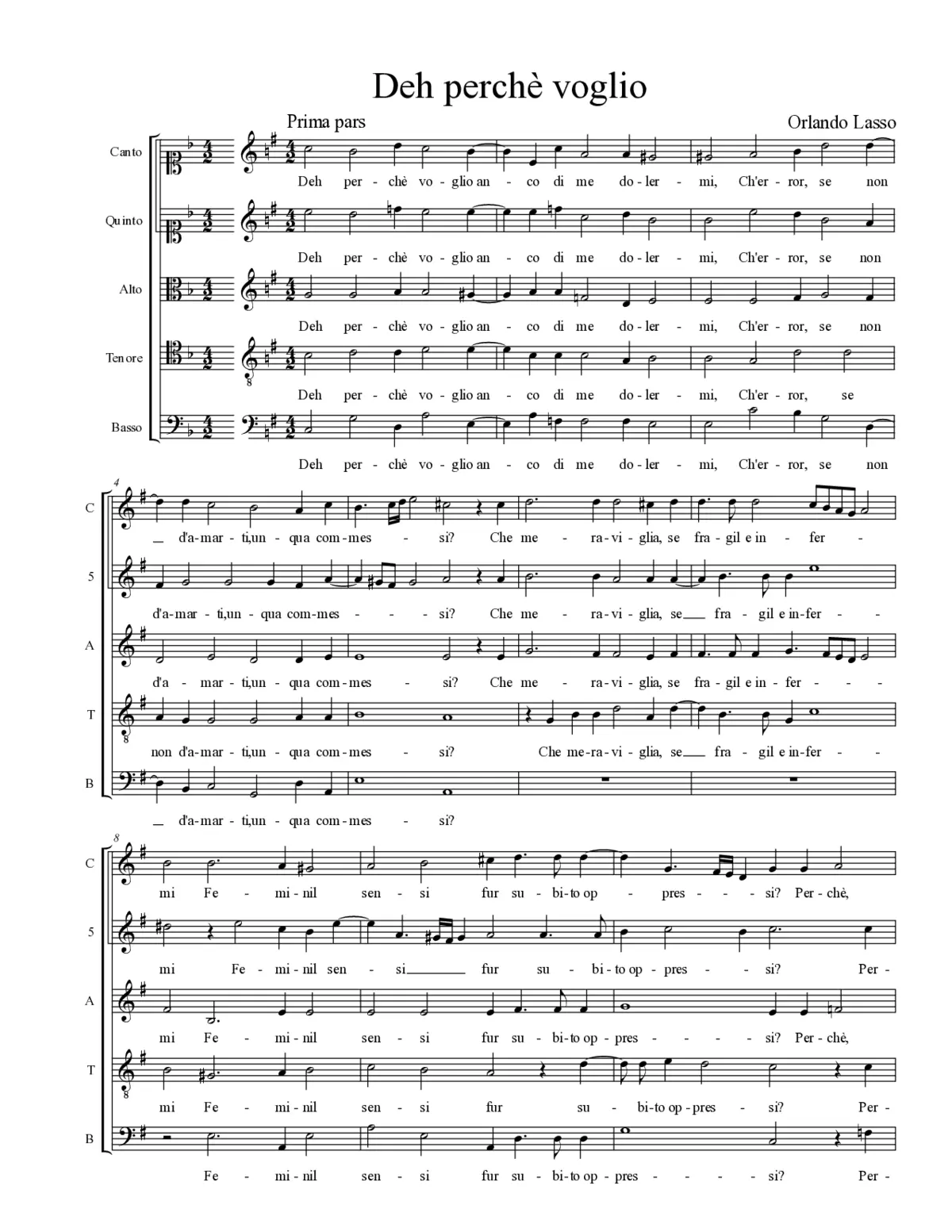 Deh perché voglio - Page 1