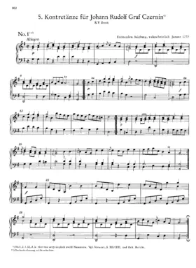 Country Dances for Johann Rudolf Graf Czernin, K.deest