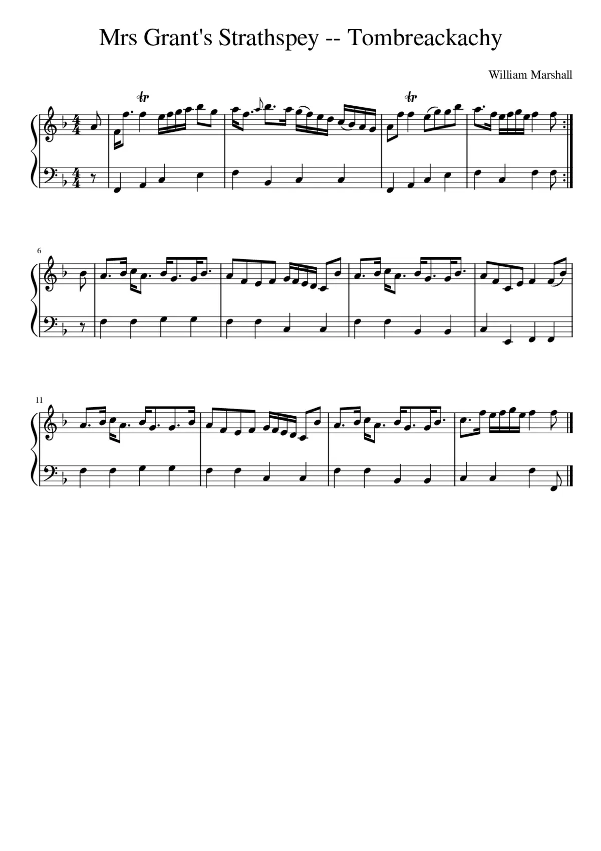 Mrs Grant's Strathspey -- Tombreackachy - Page 1