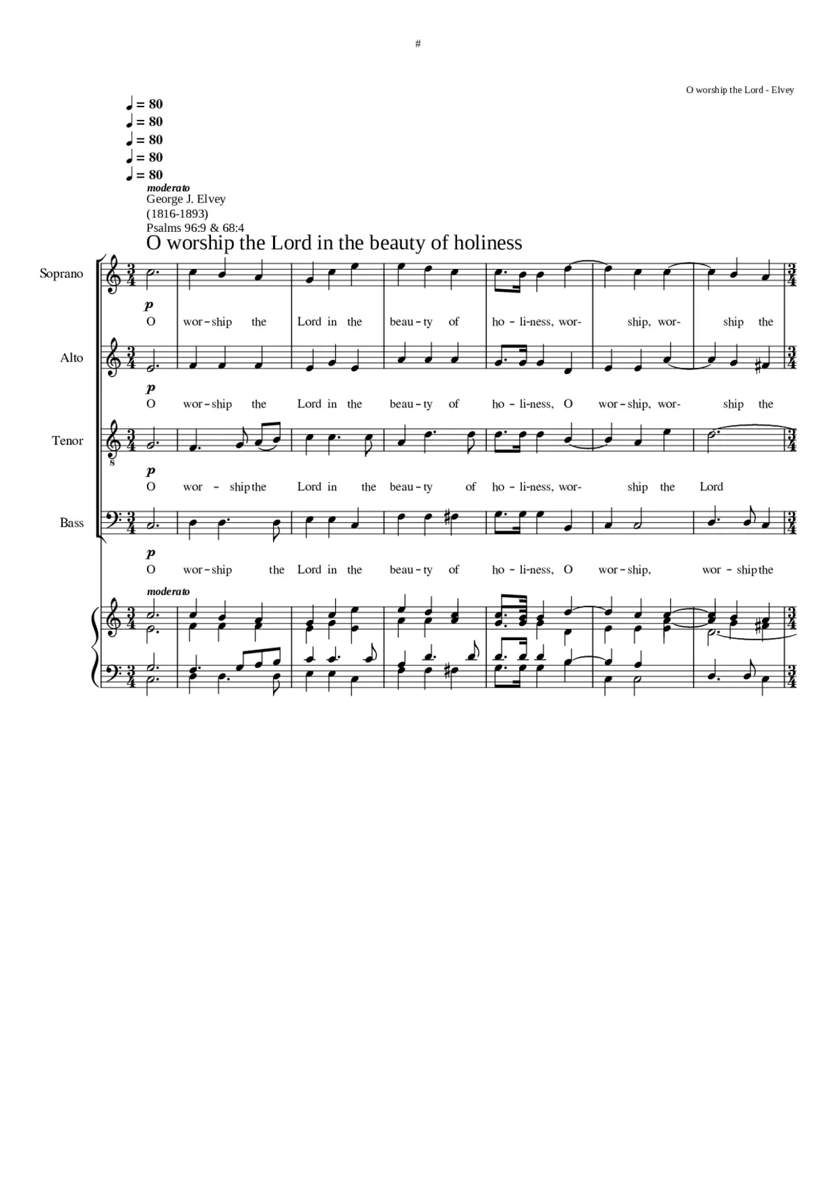 O worship the Lord in the beauty of holiness - Page 1