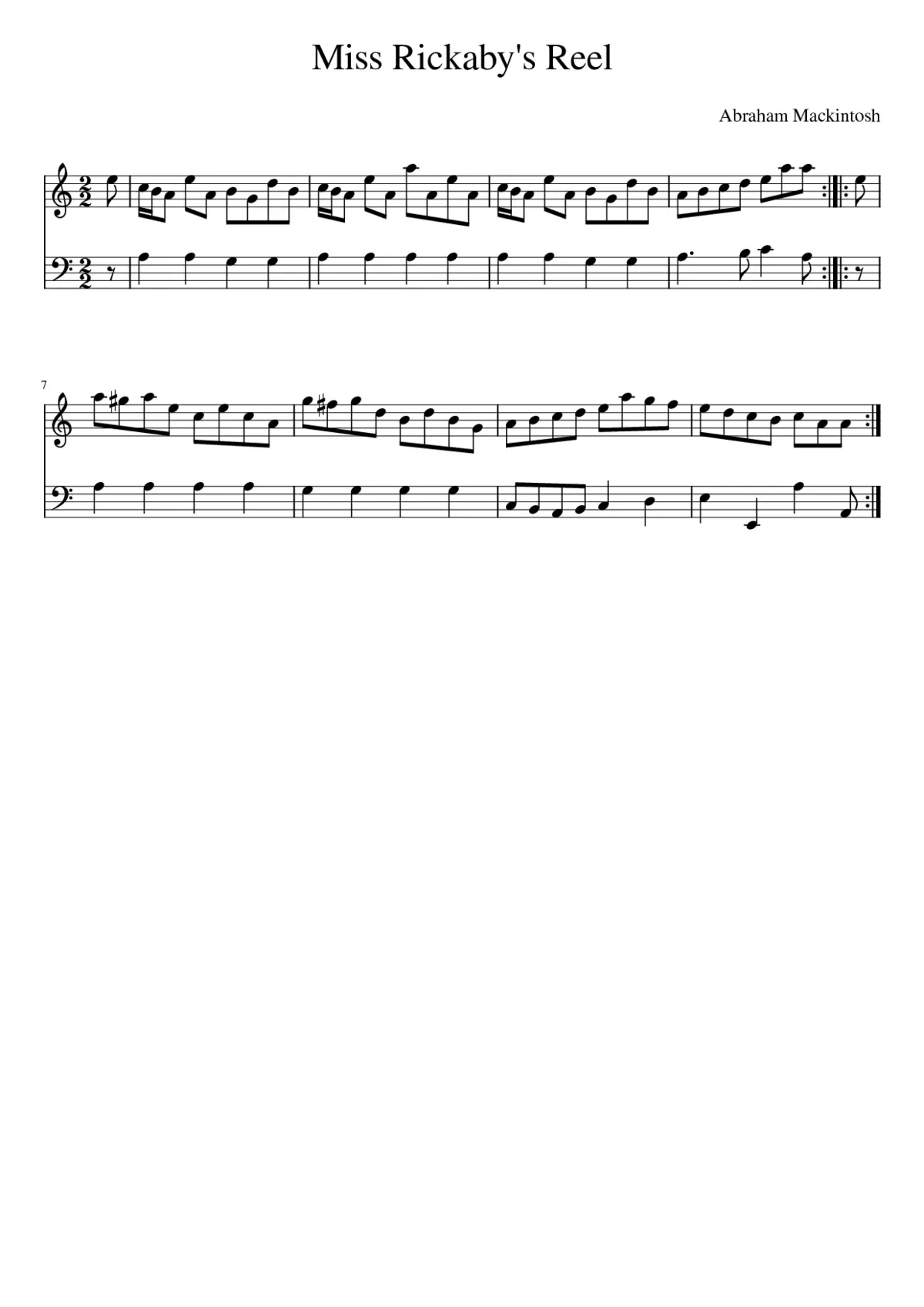 Miss Rickaby's Reel - Page 1