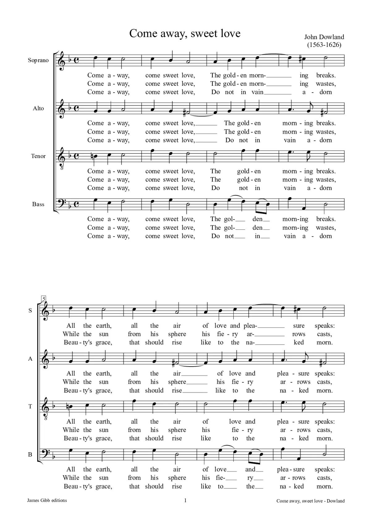 Come away, come sweet love - Page 1