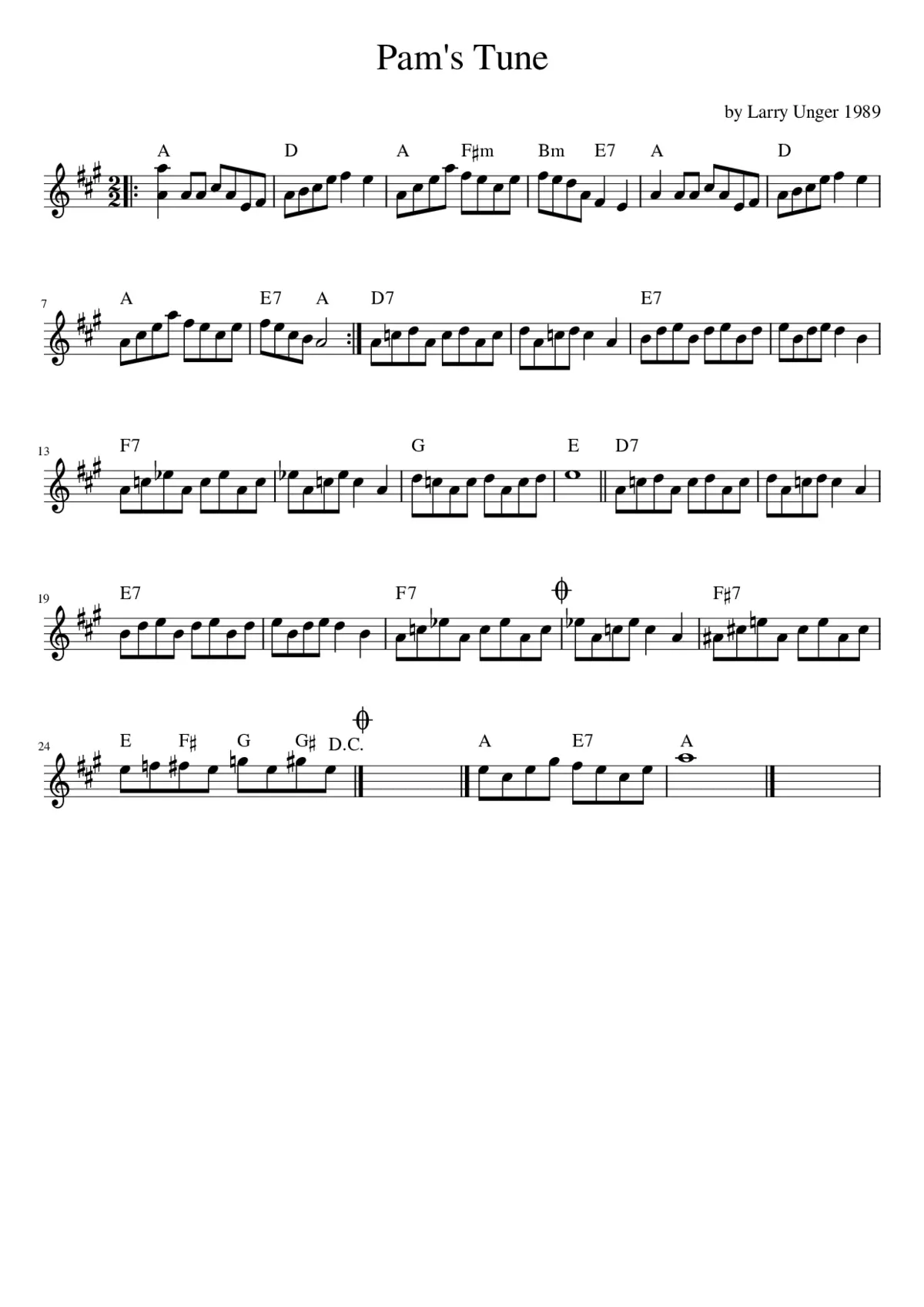 Pam's Tune - Page 1