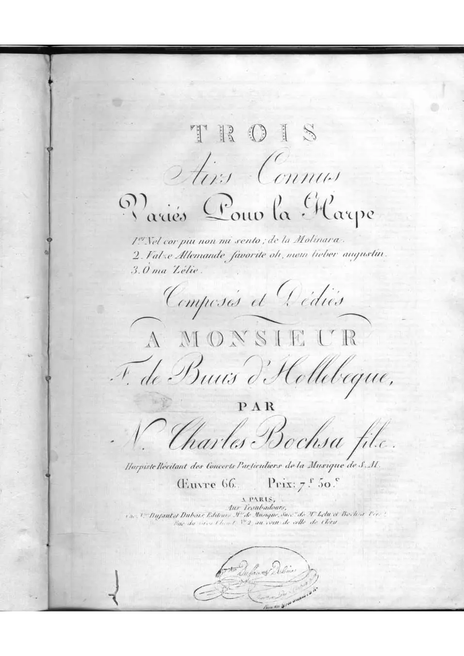 3 Airs Connus variés pour la harpe - Page 1